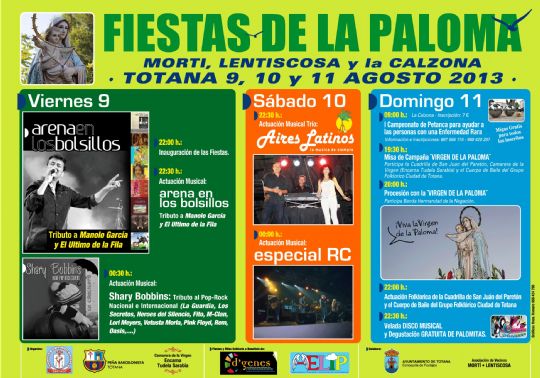 LA PB TOTANA ORGANIZA LAS FIESTAS SOLIDARIAS DE LA PALOMA 2013