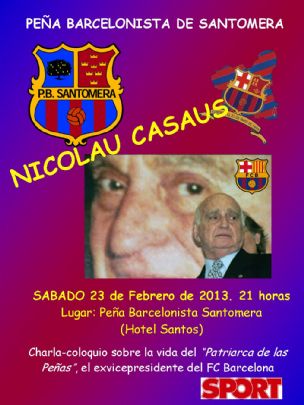 LA PEA BARCELONISTA DE TOTANA ESTUVO PRESENTE EN EL HOMENAJE A CASAUS REALIZADO POR LA PEA BARCELONISTA DE SANTOMERA